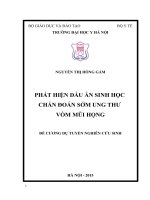 PHÁT HIỆN dấu ấn SINH học CHẨN đoán sớm UNG THƯ vòm mũi HỌNG 