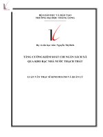 Luận văn tăng cường kiểm soát chi ngân sách xã qua kho bạc nhà nước thạch thất 