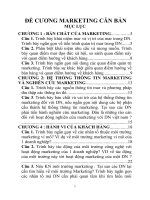ĐỀ CƯƠNG MARKETING căn bản 