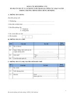 BẢNG câu hỏi PHỎNG vấn bà mẹ có CON từ 12  24 THÁNG TUỔI THAM GIA TIÊM các LOẠI VACXIN TRONG CHƯƠNG TRÌNH TIÊM CHỦNG mở RỘNG 