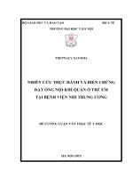 NHIÊN cứu THỰC HÀNH và BIẾN CHỨNG đặt ỐNG nội KHÍ QUẢN ở TRẺ EM tại BỆNH VIỆN NHI TRUNG ƯƠNG 