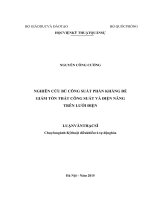 NGHIÊN cứu bù CÔNG SUẤT PHẢN KHÁNG để GIẢM tổn THẤT CÔNG SUẤT và điện NĂNG TRÊN lưới điện 