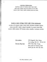 Luận cứ khoa học cho việc xây dựng chính sách giải quyết việc làm ở nước ta khi chuyển sang nền kinh tế hàng hóa nhiều thành phần 