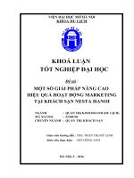 MỘT số GIẢI PHÁP NÂNG CAO HIỆU QUẢ HOẠT ĐỘNG MARKETING tại KHÁCH sạn NESTA HANOI 