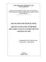 Một số vấn đề cơ bản về mô hình phát triển và quản lý xã hội việt nam giai đoạn 2011 2020