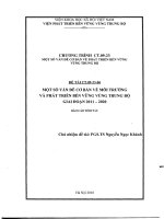 Một số vấn đề cơ bản về môi trường và phát triển bền vững vùng trung bộ giai đoạn 2011 2020 