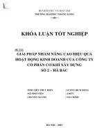 Luận văn giải pháp nhằm nâng cao hiệu quả hoạt động kinh doanh của công ty cổ phần cơ khí xây dựng số 2 hà bắc 