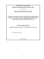 GIẢI PHÁP mở RỘNG tín DỤNG NHẰM PHÁT TRIỂN KINH tế hộ của NGÂN HÀNG NÔNG NGHIỆP TỈNH VIÊNG CHĂN nước CỘNG HOÀ dân CHỦ NHÂN dân lào 
