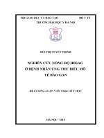 NGHIÊN cứu NỒNG độ HBSAG ở BỆNH NHÂN UNG THƯ BIỂU mô tế bào GAN 
