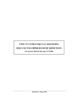 Báo cáo tài chính năm 2006 (đã kiểm toán) - Công ty Cổ phần Điện lực Khánh Hòa