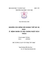 NGHIÊN cứu NỒNG độ KHÁNG THỂ IGE và IGG4  ở BỆNHNHÂN có hội CHỨNG RUỘT KÍCH THÍCH 