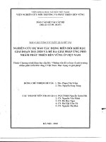 Nghiên cứu dự báo tác động biến đổi khí hậu giai đoạn 2011 2020 và đề ra giải pháp ứng phó nhằm phát triển bền vững ở việt nam