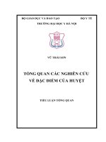 TỔNG QUAN các NGHIÊN cứu về đặc điểm của HUYỆT 