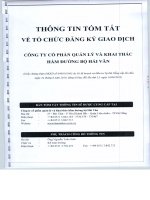 Bản cáo bạch năm 2015 - CTCP Quản lý và Khai thác Hầm Đường Bộ Hải Vân