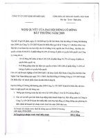 Nghị quyết đại hội cổ đông ngày 21-10-2009 - Công ty Cổ phần Chế biến Thực phẩm Kinh Đô Miền Bắc