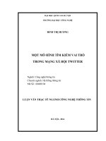 MỘT mô HÌNH tìm KIẾM VAI TRÒ TRONG MẠNG xã hội TWITTER 