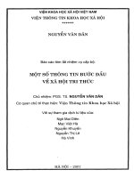 Một số thông tin bước đầu về xã hội tri thức 