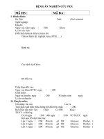 BỆNH án NGHIÊN cứu PEX 