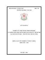 NGHIÊN cứu một số đặc điểm SINH học của BỆNH NHÂN hội CHỨNG rối LOẠN SINH tủy THỂ RCMD tại VIỆN HUYẾT học – TRUYỀN máu TRUNG ƯƠNG 