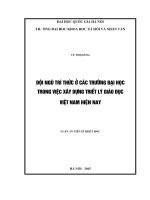 Đội ngũ trí thức ở các trường đại học trong việc xây dựng triết lý giáo dục việt nam hiện nay 