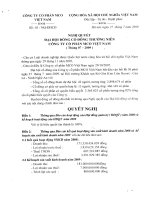 Nghị quyết đại hội cổ đông ngày 27-07-2009 - Công ty Cổ phần Đầu tư và Xây dựng BDC Việt Nam