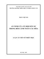 An ninh của xã hội dân sự trong bối cảnh toàn cầu hóa 