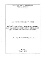 Biến đổi xã hội ở việt nam trong thời kỳ đẩy mạnh công nghiệp hóa và hiện đại hóa (qua nghiên cứu nhóm doanh nhân) 