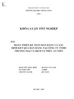 Luận văn hoàn thiện kế toán bán hàng và xác định kết quả bán hàng tại công ty trách nhiệm hữu hạn thương mại và dịch vụ phúc an tiến 