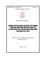 NGHIÊN cứu đặc điểm lâm SÀNG, xét NGHIỆM BỆNH NHI THIẾU máu THIẾU sắt điều TRỊ tại VIỆN HUYẾT học TRUYỀN máu TRUNG ƯƠNG GIAI đoạn 2015 2016 