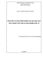 Tham vấn (tư vấn) hướng nghiệp cho học sinh PTTH thực trạng ở việt nam và kinh nghiệm quốc tế 