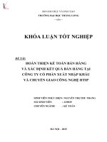 Luận văn hoàn thiện kế toán bán hàng và xác định kết quả bán hàng tại công ty cổ phần xuất nhập khẩu và chuyển giao công nghệ HTIP 