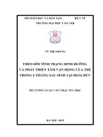 THEO dõi TÌNH TRẠNG DINH DƯỠNG và PHÁT TRIỂN tâm vận ĐỘNG của TRẺ TRONG 6 THÁNG SAU SINH tại HOÀI đức 