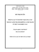 Pháp luật về hành vi quảng cáo nhằm cạnh tranh không lành mạnh ở việt nam hiện nay (TT)