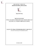 Luận văn một số giải pháp nâng cao chất lượng đào tạo nguồn nhân lực tại công ty cổ phần thiết bị tân phát 