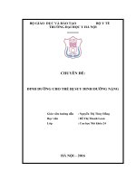 DINH DƯỠNG CHO TRẺ bị SUY DINH DƯỠNG NẶNG 