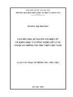 Cơ chế chia sẻ nguồn tin điện tử về khoa học và công nghệ giữa các cơ quan thông tin   thư viện việt nam