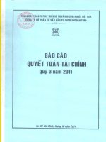 Báo cáo tài chính quý 3 năm 2011 - Công ty Cổ phần Tư vấn Đầu tư IDICO