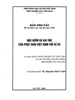 Đặc điểm và vai trò của phật giáo việt nam thế kỷ XX