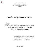 Khóa luận Giải pháp nâng cao hiệu quả hoạt động kinh doanh tại công ty cổ phần xây lắp điện công nghiệp