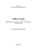Tiểu luận xây dựng nền kinh tế tri thức xây DỰNG nền KINH tế TRI THỨC  tiểu luận cao học
