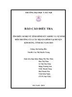 TÌM HIỂU sơ bộ về TÌNH HÌNH sức KHỎE và vệ SINH môi TRƯỜNG của các hộ GIA ĐÌNH tại HUYỆN KIM BẢNG, TỈNH hà NAM 2015 