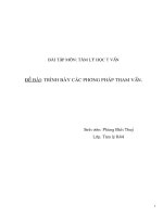 TRÌNH bày các PHƯƠNG PHÁP THAM vấn 