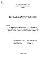 Luận văn giải pháp mở rộng cho vay tiêu dùng tại ngân hàng nông nghiệp và phát triển nông thôn việt nam thành phố yên bái 