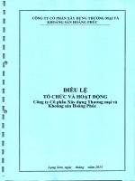 Bản điều lệ - CTCP Xây dựng Thương mại và Khoáng sản Hoàng Phúc