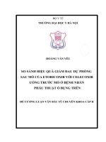 SO SÁNH HIỆU QUẢ GIẢM ĐAU dự PHÒNG SAU mổ của ETORICOXIB với CELECOXIB UỐNG TRƯỚC mổ ở BỆNH NHÂN PHẪU THUẬT ổ BỤNG TRÊN 