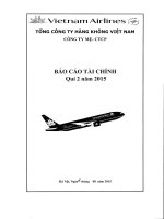 Báo cáo tài chính công ty mẹ quý 2 năm 2015 - Tổng Công ty Hàng không Việt Nam-CTCP