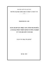 Đảng bộ huyện triệu sơn (tỉnh thanh hóa) lãnh đạo phát triển kinh tế nông nghiệp từ năm 2001 đến năm 2010 