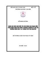 ĐÁNH GIÁ HIỆU QUẢ điều TRỊ sâu RĂNG GIAI đoạn sớm TRÊN RĂNG hàm sữa BẰNG FLUORIDE VARNISH ở TRẺ EM TRƯỜNG mầm NON 19 5 THÀNH PHỐ THÁI NGUYÊN 