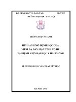 HÌNH ẢNH mô BỆNH học của VIÊM dạ dày mạn TÍNH có HP tại BỆNH VIỆN đại học y hải PHÒNG 