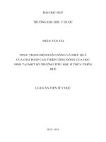 Thực trạng bệnh sâu răng và hiệu quả của giải pháp can thiệp cộng đồng của học sinh tại một số trường tiểu học ở thừa thiên huế 